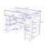 Lit mezzanine avec bureau, lumières RVB, support de rangement latéral et tablettes multiples-680192018-680192029