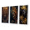 Majestic Glam Shaman Spiritual Wisdom II - Folk Religion Art Set Of 3 Pieces