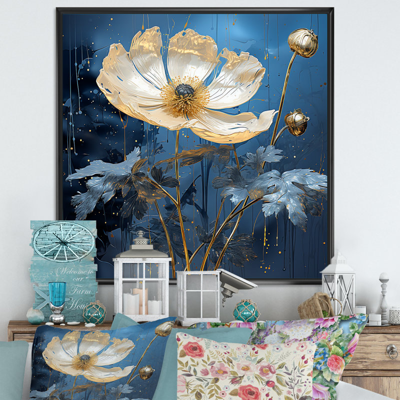 Ranunculus, fleurs sur toile, Cadre flottant noir, H 36 po x l 36 po x P 1,5 po