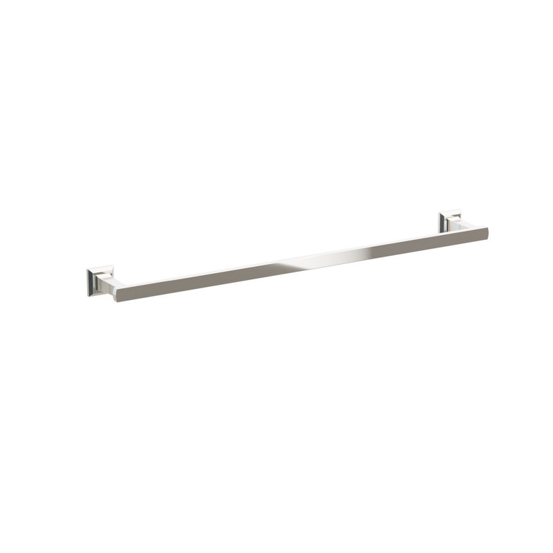 Porte-serviettes évasé transitionnel 9 po Emtek avec rosette carrée chanfreinée, H 1,625 po x L 25,375 po x P 3,125 po