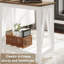 Table de bout Farmhouse, table d'appoint étroite, table de bout avec tablette de rangement pour petits espaces, salon et chambre à coucher, blanc