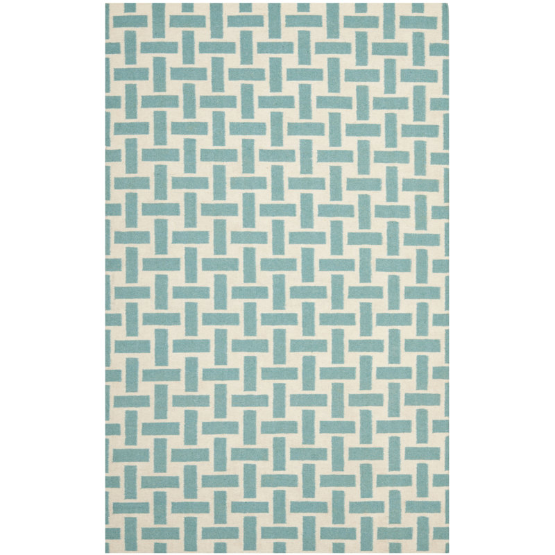Mars Geometric Wool Hand Woven Area Rug, Rectangle 122 x 183 cm