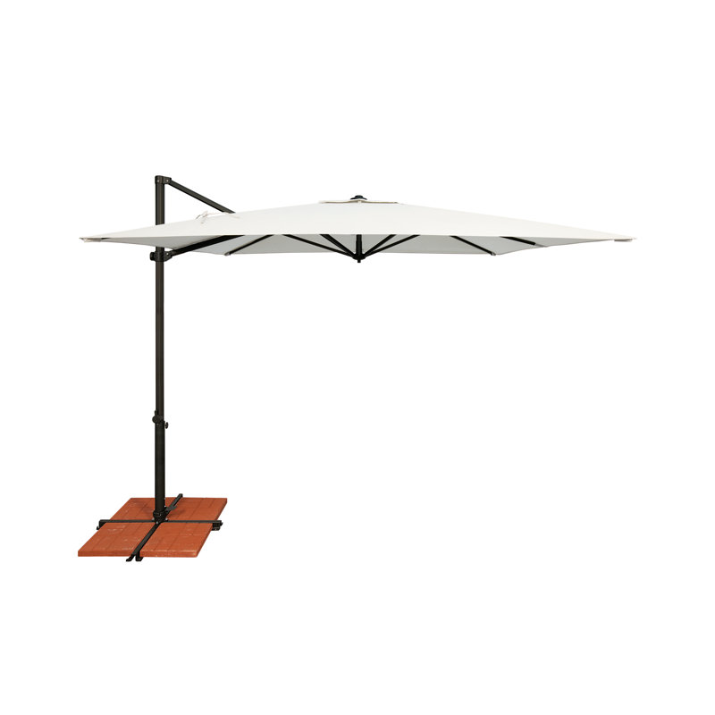 Parasol carré en porte-à-faux 8,6 pi Cora, Natural, Noir