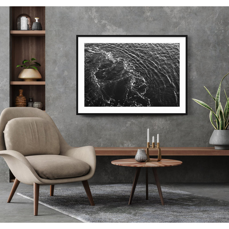 Motif de vagues - photographie encadrée sur papier, H 28,5 po x l 40 po, Cadre noir
