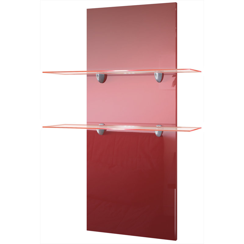 Mccrea 2 Piece Floating Shelf, Burgundy (glossy), No