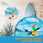 Horloge de plage en verre 13 "- boissons océaniques et noix de coco - décor de thème nautique tropical côtier - mains longues - cadeau idéal