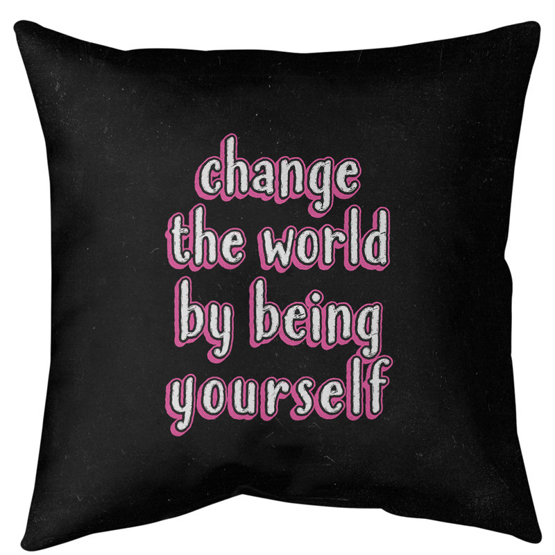 Coussin de plancher change the World, 40 po x 40 po, Rose