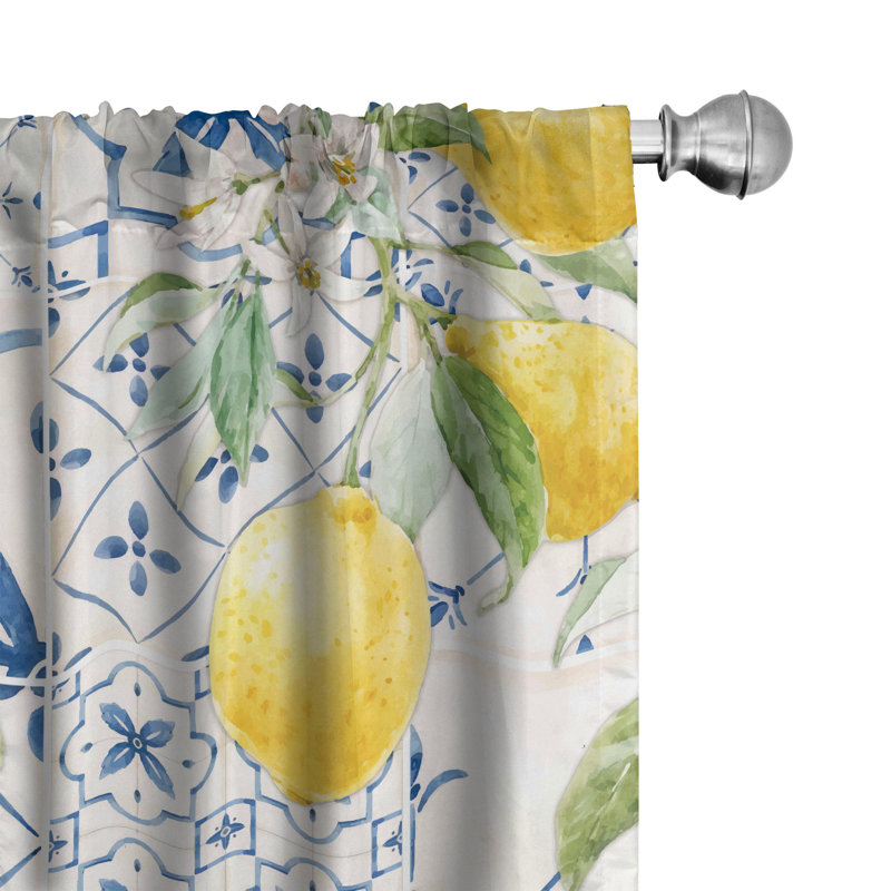 Daveen Semi Sheer Curtain Pair, 56" W x 63" L