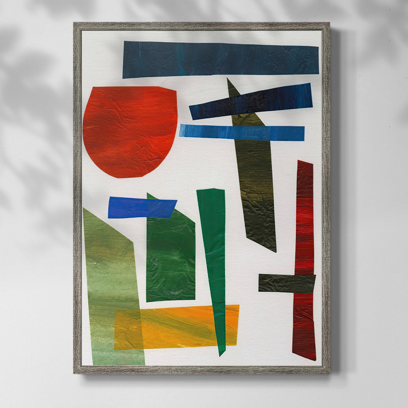 Colorful Shapes II Framed Print - Solid Wood, 30" H x 24" W