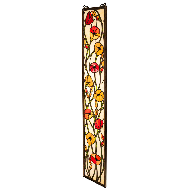 Victorian Tiffany Poppy Stained Glass Window