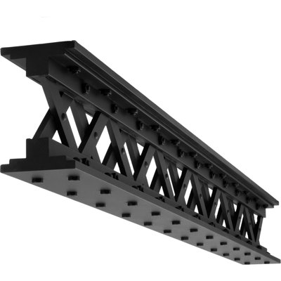 ForgeCraft Industrial Faux Steel Lattice "I" Beam, 4 3/4"W x 7 1/2"H x 72"L, Factory Painted Black