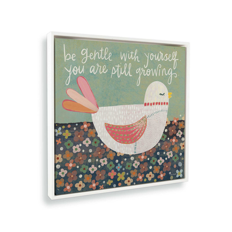 Be Gentle by Katie Doucette Art Print, L 30 po x H 30 po, Blanc, Toile avec cadre