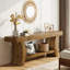 Console de 63 po en bois massif, table d'entrée de style campagnard, table de canapé avec tablettes à 2 niveaux-163554346