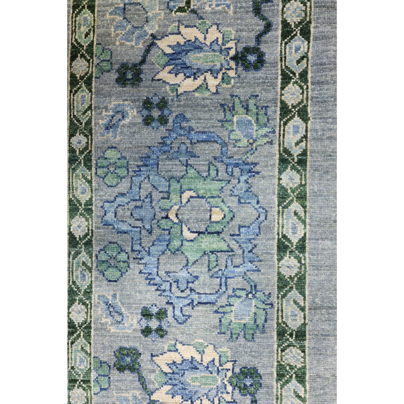 Tapis unique bleu 9 pi 2 po x 12 pi 1 po Mazar