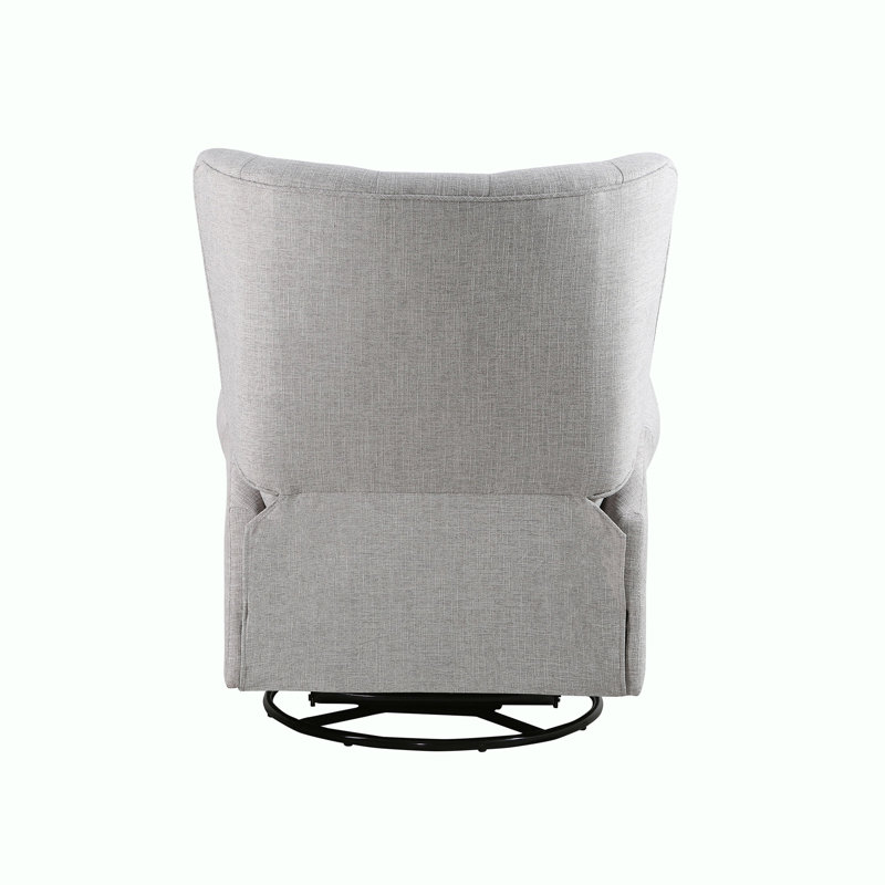 Alice Wingback Swivel Recliner, Gray Linen