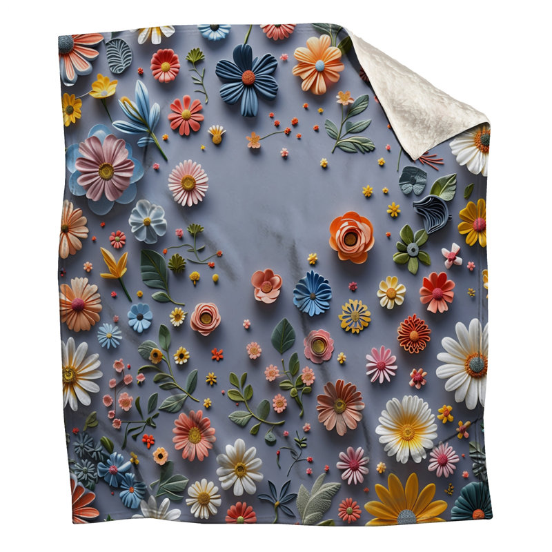 Jeté Floral, 50in W x 60in H