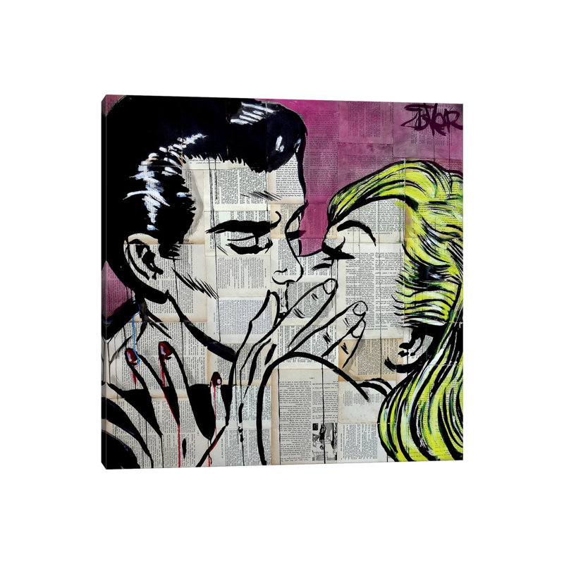 Shut Up And Kiss Me by Loui Jover - Wrapped Canvas Print, 93.98 cm H x 93.98 cm W x 3.175 cm D