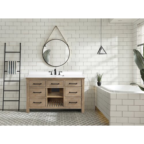 Ari Kitchen & Bath Lauren 55'' Single Bathroom Vanity with Engineered ...