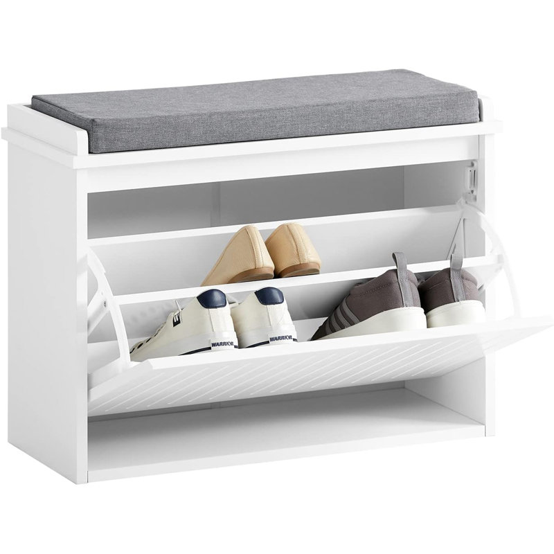 Boehm Polyester Upholstered Storage Bench, White