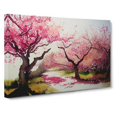 Interesting Cherry Blossom Trees - Wrapped Canvas