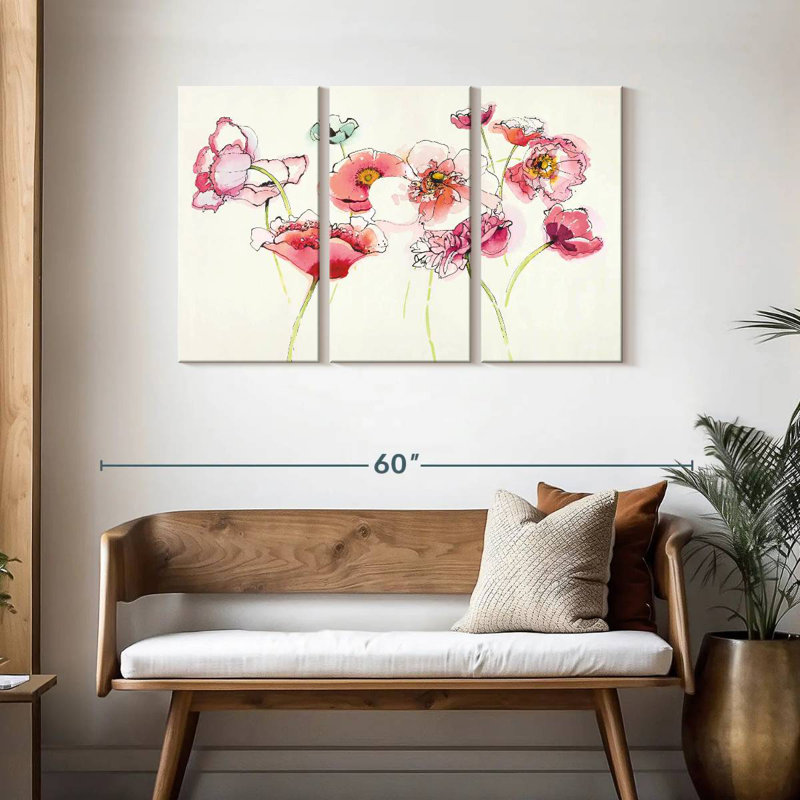 Harnek Pink Somniferums Bright II, 28" H x 45" W