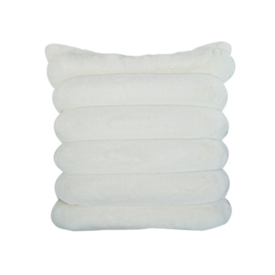 Madrid Collection Ultra Soft Ribbed Faux Fur Throw Pillow