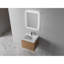 Armoire de salle de bain 24 po avec lavabo en résine - Fixation murale, portes, contreplaqué, moderne, imitation chêne, 24 po, teinte douce