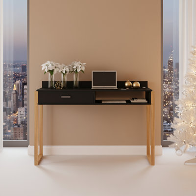 Boahaus Tokyo Computer Desk With Charging Station, Drawer & Shelf – Modern Scandinavian Style