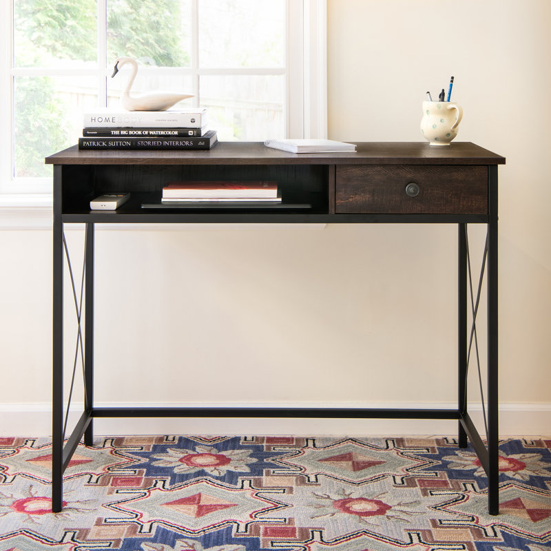 Vasiliki Desk with Metal Frame And Drawer