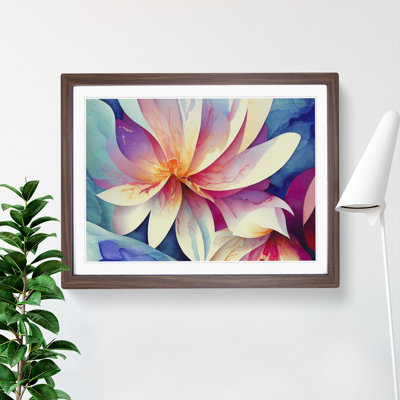 Intense Watercolour Flowers Abstract - Framed Print