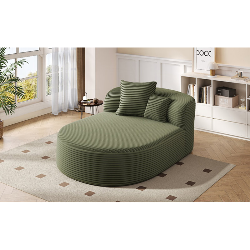 Canapé moderne sans méridienne avec deux coussins de soutien, Vert