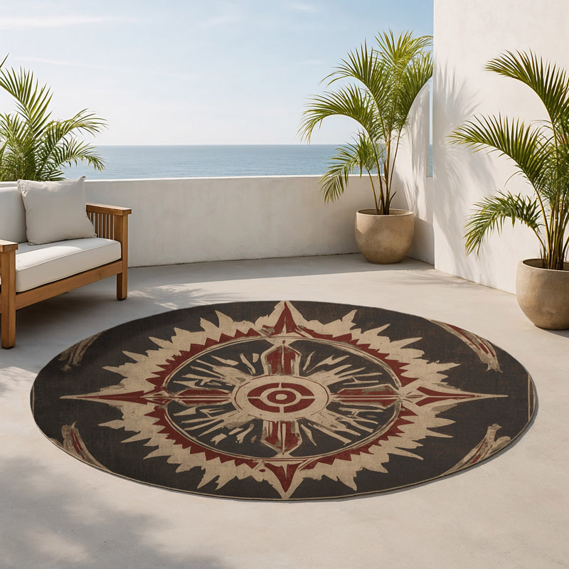 Tapis d'intérieur et d'extérieur Archi, Rond 5 pi