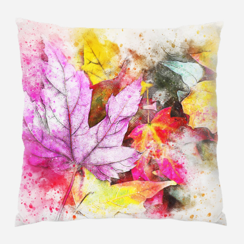 Coussin de feuilles Obryan, Microsuède, Intérieur
