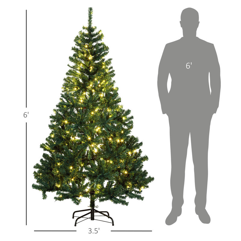 Grand sapin de Noël artificiel avec branches réalistes, 6'