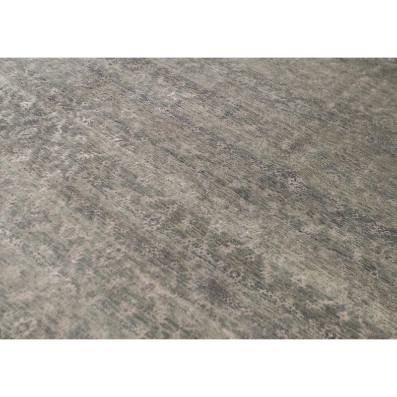 Cotton Abstract Area Rug in Gray