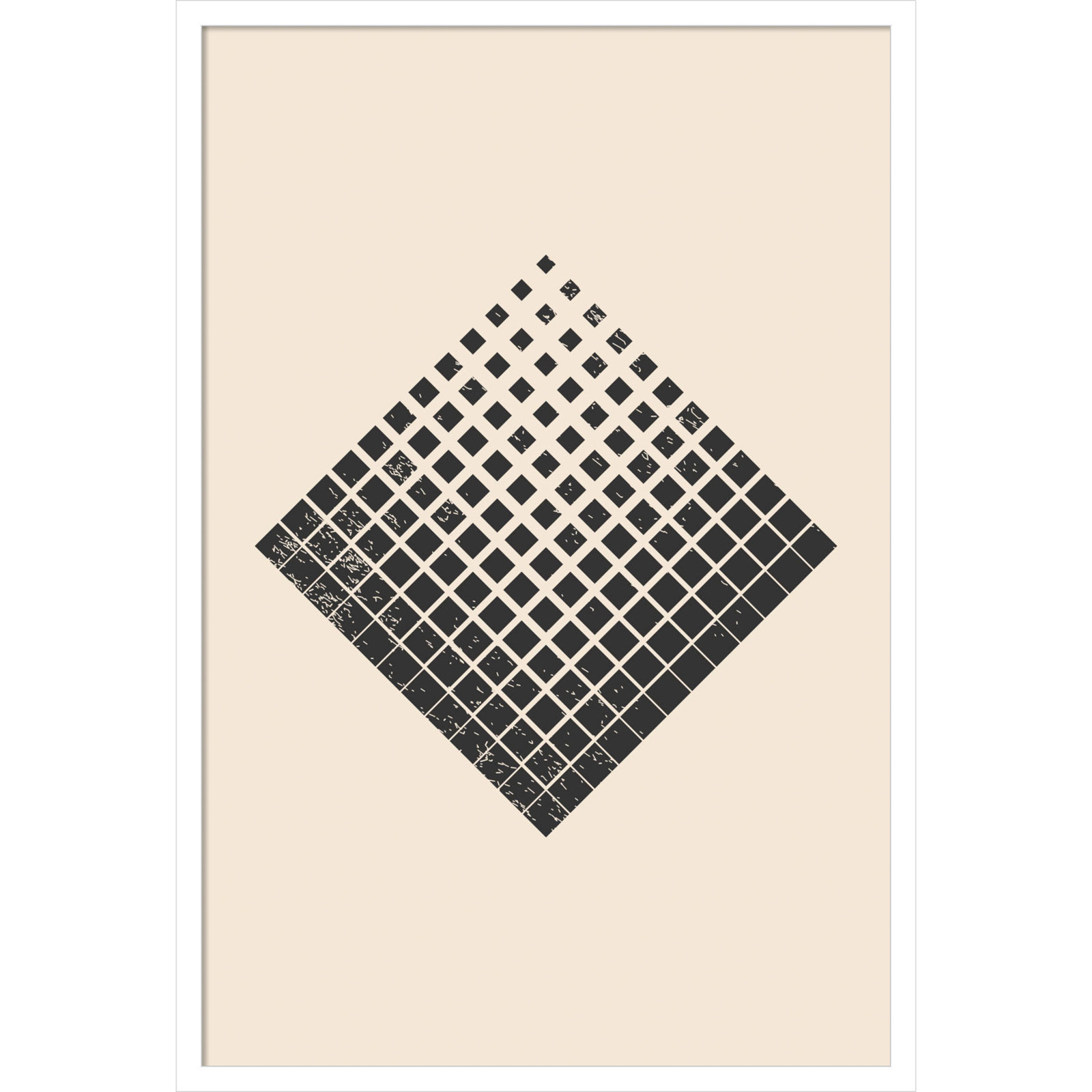 Minimal Halftone Shapes No. 3 Print, White, 33" H x 23" W x 1" D