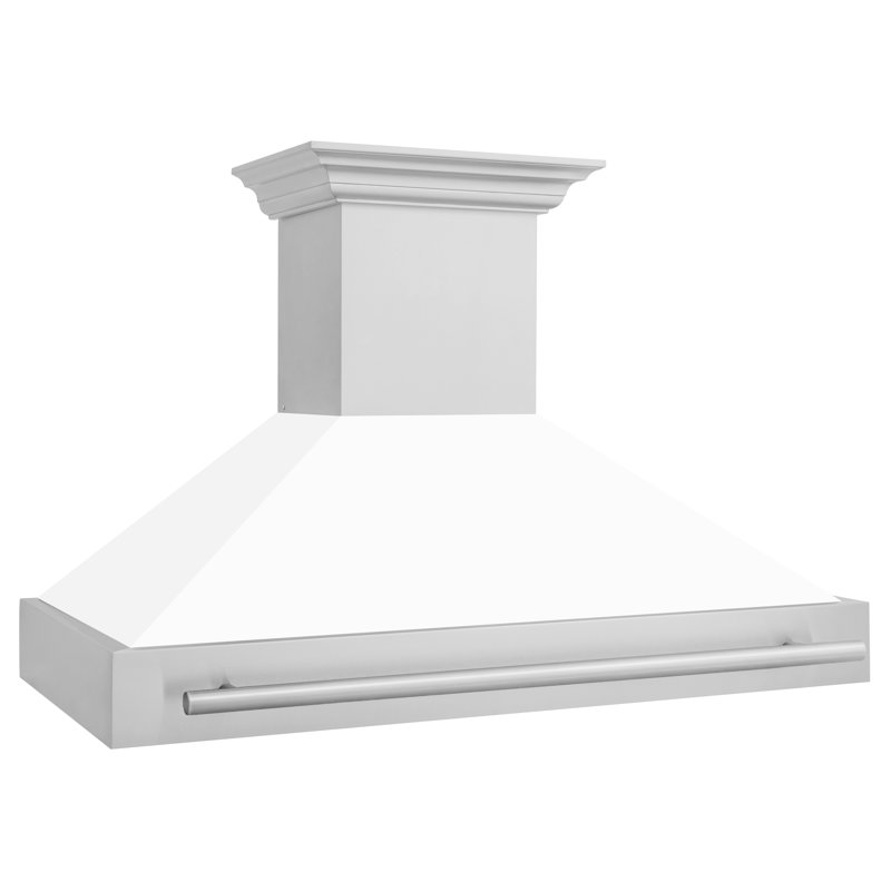 48" 700 CFM Ducted Wall Mount Range Hood, White Matte