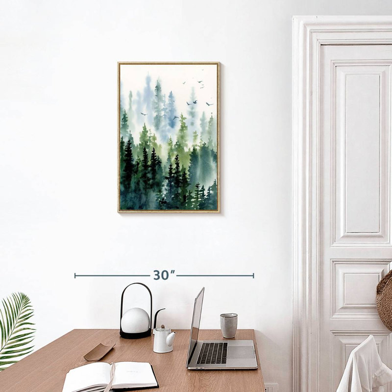 Treeline, Floating Frame Natural Wood, 17" x 25"