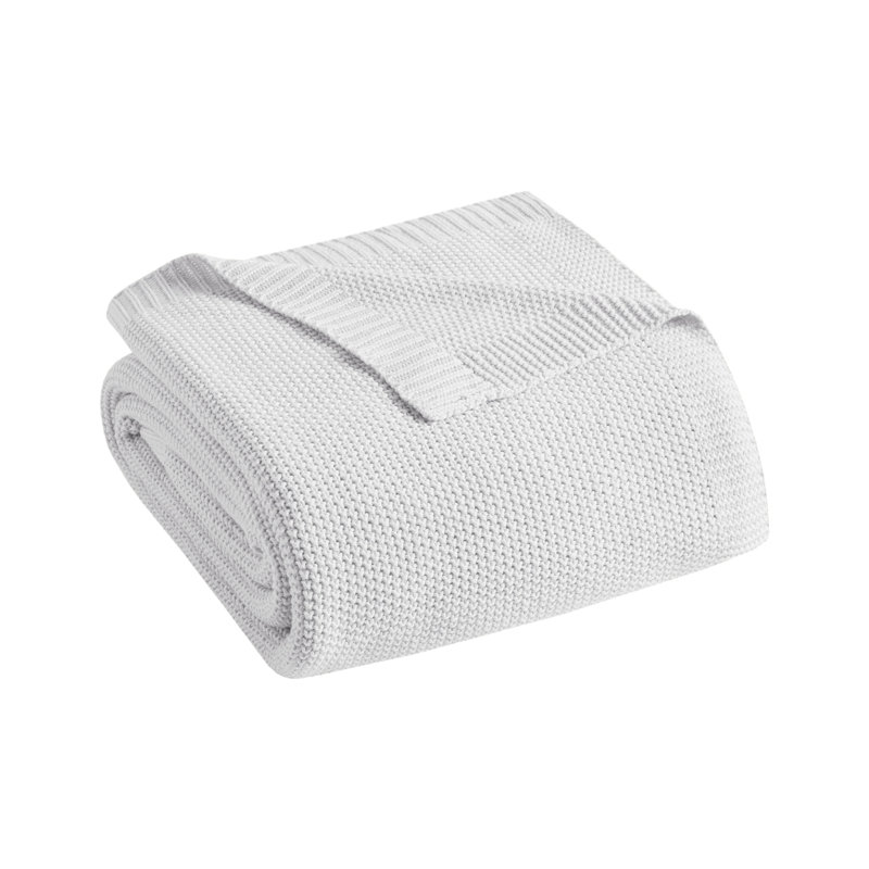 Couverture en tricot Bree, Gris, Double/grand