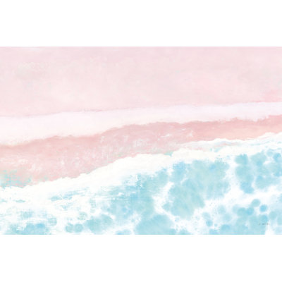 Sky Seaview I No Umbrellas Pink by James Wiens - Wrapped Canvas Painting