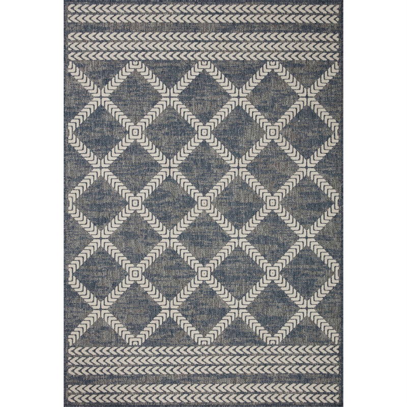 Allionna Geometric Indoor / Outdoor Rug, Rectangle 5'3" x 7'7"