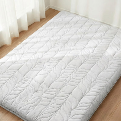 Zonli Japanese Floor Mattress Futon, 2.5"Foldable Tatami Mat with Cotton Cover, Queen 80"x60", Grey