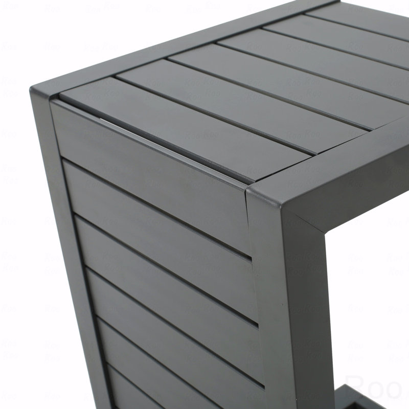  Modern Outdoor C-Shaped Patio Side End Table, Gray