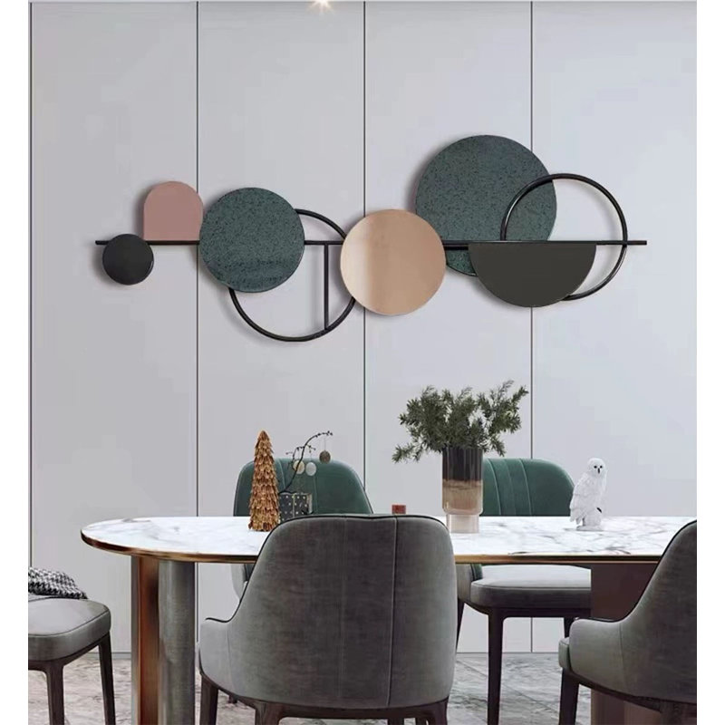 Suspension murale tridimensionnelle de luxe en métal, 22.05" H x 59.06" W x 3.94" D