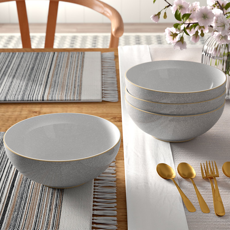 Denby Elements Cereal Bowls, Light Grey