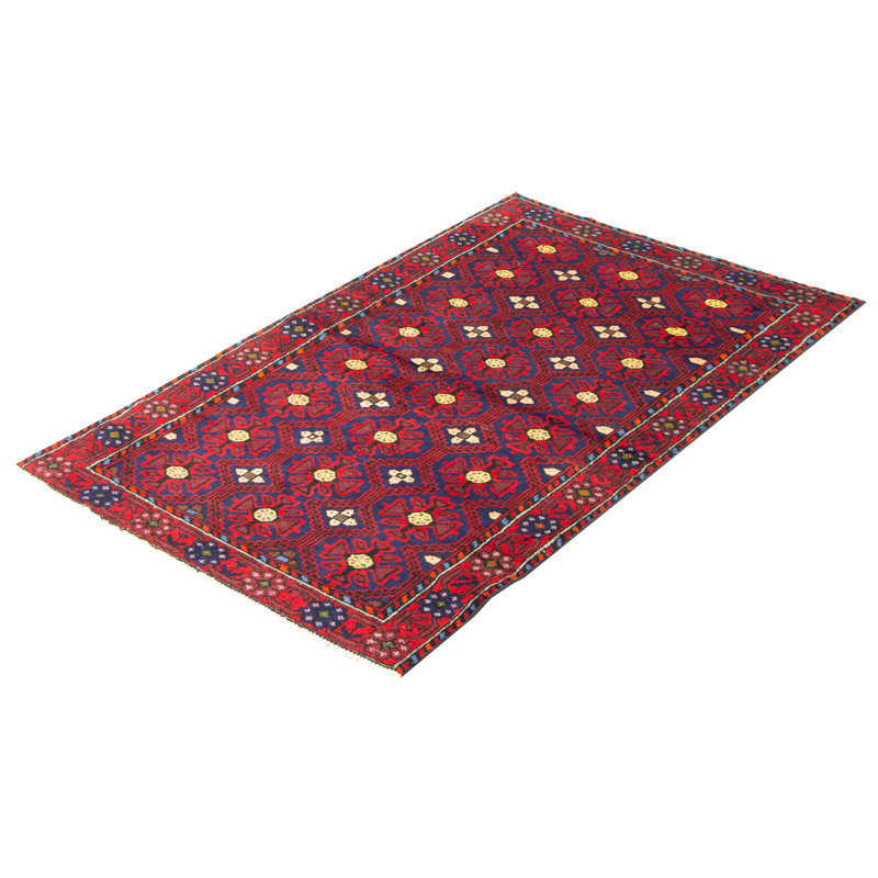 Tapis unique en laine noué à la main 3 pi 11 po x 6 pi 8 po nouvel âge Caprica