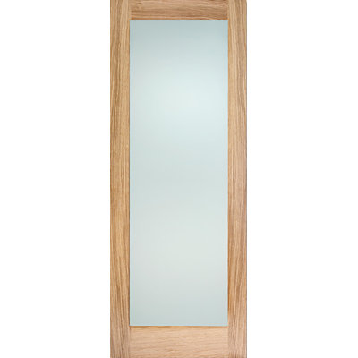 Pattern 10 1L Frosted Glazed Unfinished Oak Internal Door