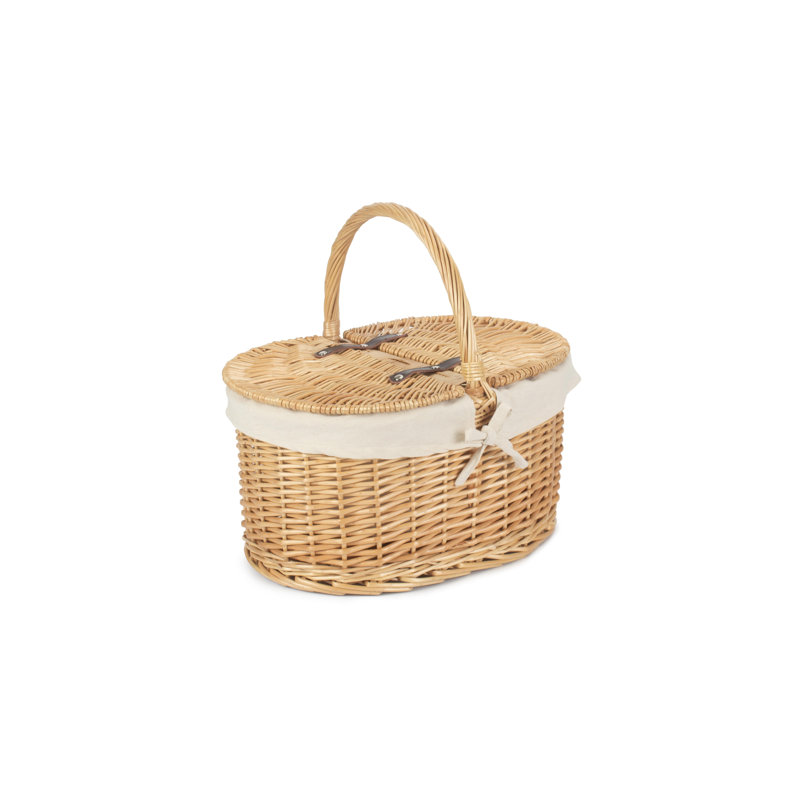 Wicker Oval Picnic Basket with Lining