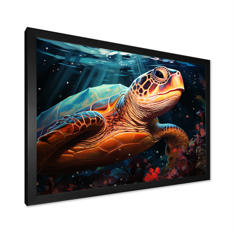 Contemporary Marine Life III, H 24 po x l 32 po x P 1 po, Cadre simple noir