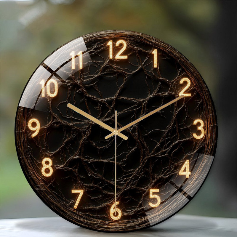Horloge murale rétro avec design rustique unique - horloge murale moderne en verre 12 po